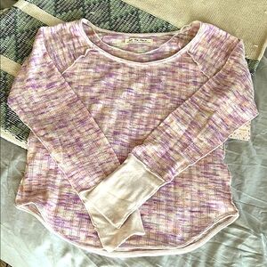 We The Free Pink Plaid Long Sleeve Top